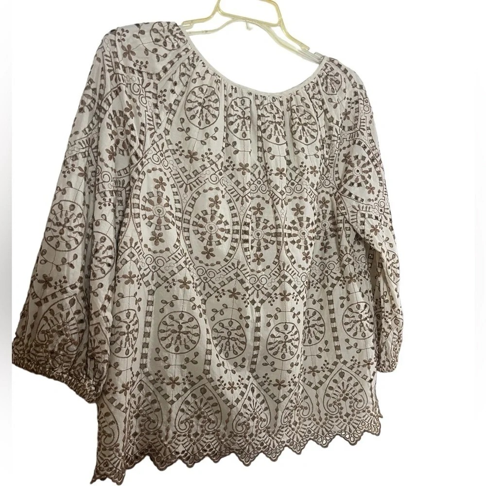 Lauren Ralph Lauren cotton eyelet raglan sleeve top. Size XL GUC to EUC - Picture 12 of 12